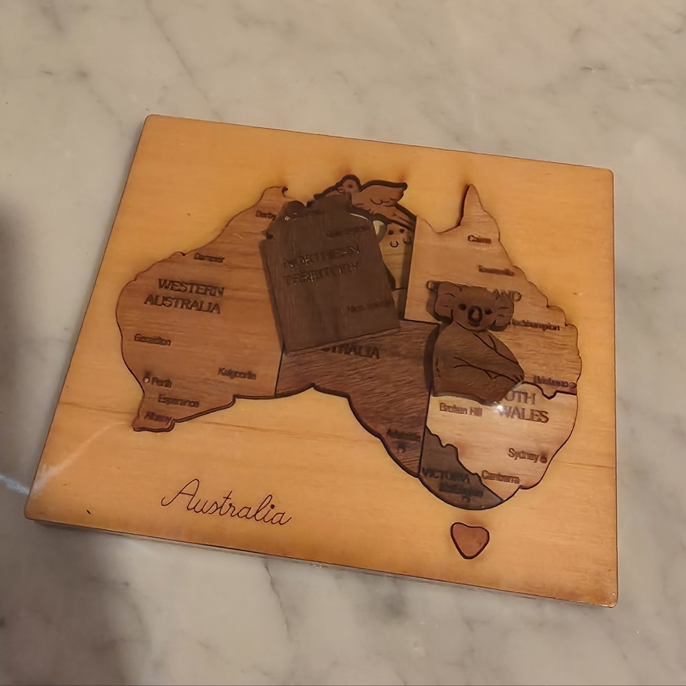 New Native Animals Of Australia & States Wooden Puzzle